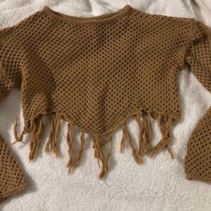 Rue21 Tan Knit Crop Sweater